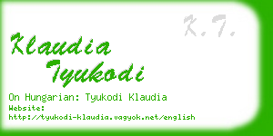 klaudia tyukodi business card